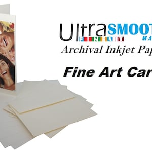Cartões comemorativos para impressão em jato de tinta de arquivo de belas artes ultrafinos suaves e foscos 5 "x 7" / 20 cartões com envelopes - 205g - imprimíveis em ambos os lados