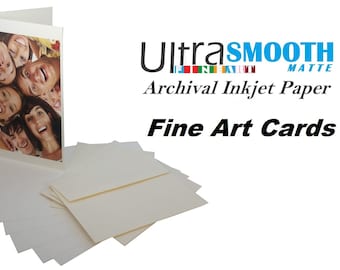 Tarjetas artísticas mate de archivo de 5x7 con sobres - 205 g, imprimibles con inyección de tinta
