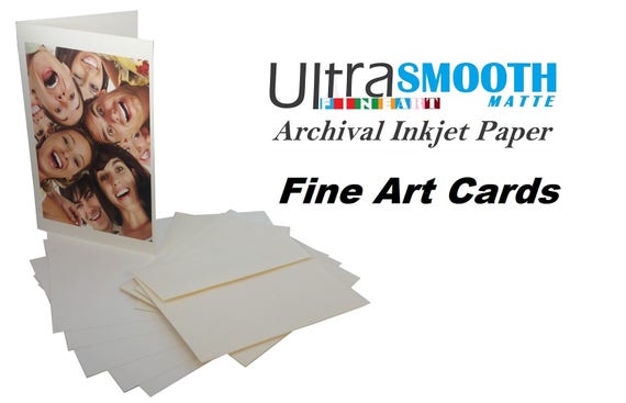 Archival Matte Fine Art Cards 5x7 with Envelopes - 205g Inkjet Printable