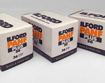 3 Rolls Ilford PAN F 50 Plus: 35mm Black and White Film