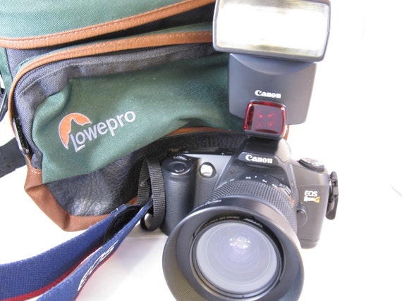 Fotocamera reflex a pellicola Canon EOS Rebel G ProMaster 35 80 con obiettivo cannon flash borsa Lowepro Etsy Italia