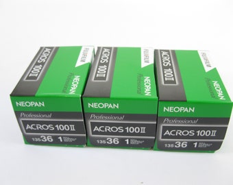 Fujifilm Neopan ACROS 100II  35 mm Vintage 3 Rolls -Black & White Lomo Holga FCC Film Collectors Corner