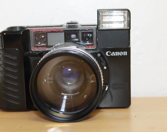 Canon AF35M II 34mm Camera with Two Auxiliary Lenses - Telephoto and Wide Angle