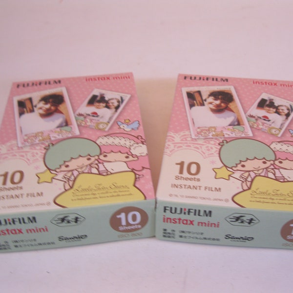 2 Paquetes Fuji Instax Mini Little Twin Stars Sanrio Sealed KikiLala Picture Instant Film Photo 20 Shots 7S 8 25 50S 70 90 SP-2