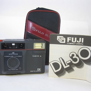 Vintage Fuji DL - 30 Compact 35 mm Camera Fujinon 35 mm f/4 Lens Battery, Custom Case, Strap and Manual