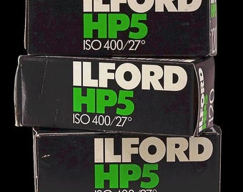3 Rolls Ilford HP5 120 Black-and-White Film – Expired Collector Item