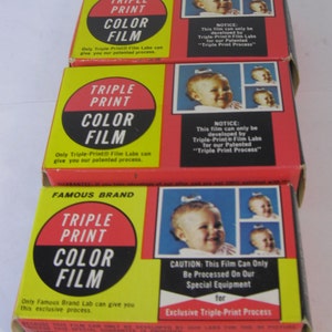 3 Boxes Triple Print Vintage 126 Film Sealed Box Rare Emulsion Collectors Item Lomo Holga FCC Film Collectors Corner
