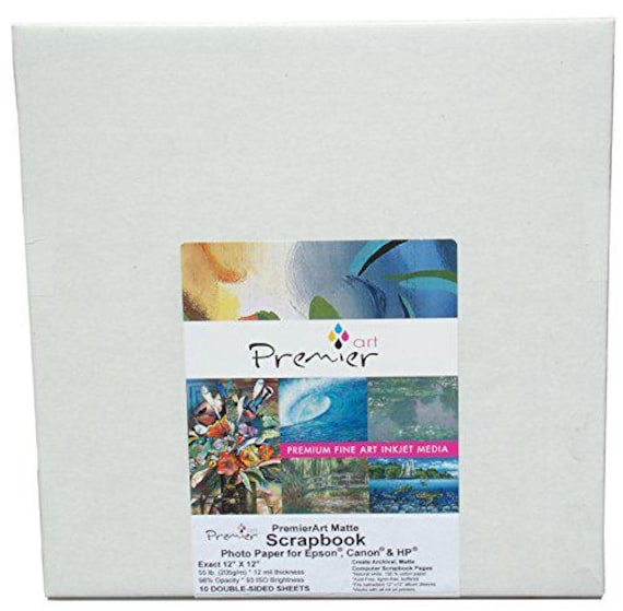 Archival Matte Photo Paper: 12x12 Scrapbook, 10 Cotton Sheets