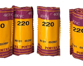 4 Rolls Vintage 220 Kodak PORTRA 400 VC Film Cold Stored   03/2007