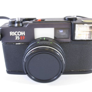 Vintage Ricoh 35EF with sharp 40mm f2.8 Color Rikenon Lens with Lens Cap, Strap