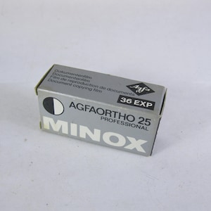 Minox AgfaOrtho 25 Black-and-White 8 x 11 Format Film 36 Exp Roll Spy Film Miniature Camera Film