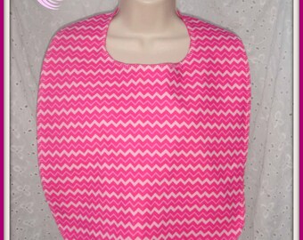 Chevron in pink!!  Half lap bib for Adults / teens and tweens