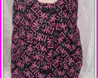 Love Graffiti print full lap bib for Adults/Teens/Tweens