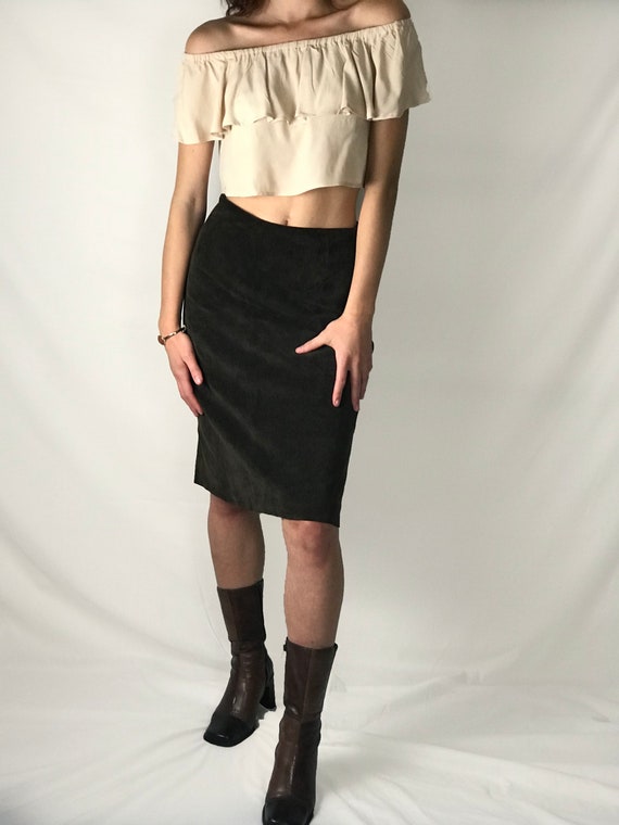 Leather A-line Skirt - image 2