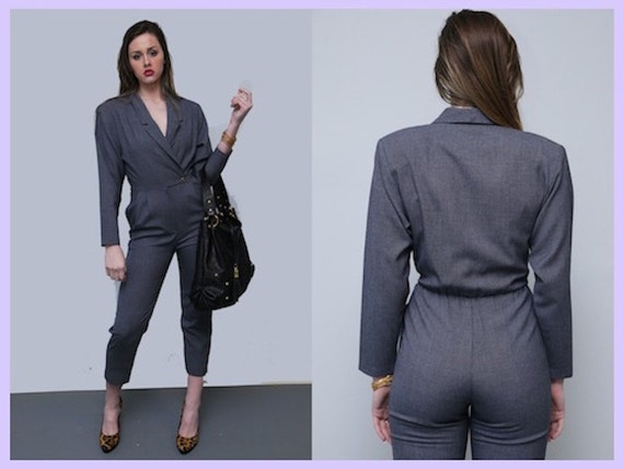 80s jumpsuit with shoulder pads