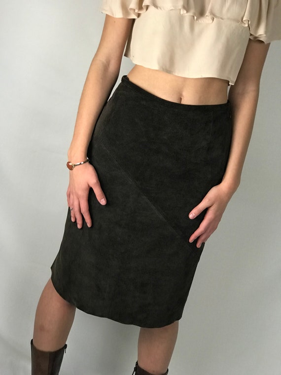 Leather A-line Skirt - image 5