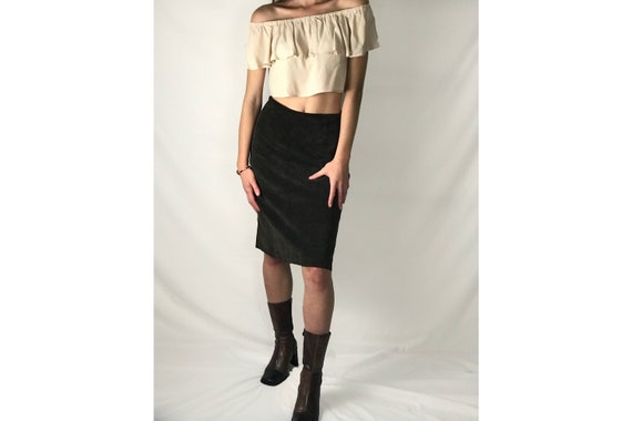 Leather A-line Skirt - image 1