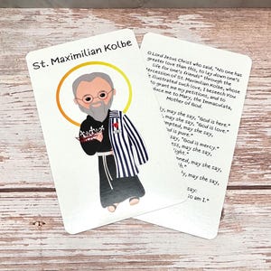 St. Maximilian Kolbe Prayer Card