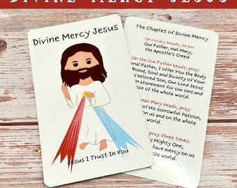 Divine Mercy Jesus Prayer Card