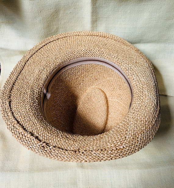 1970s Ladies Light Tan Beige Panama Straw Fedora … - image 4