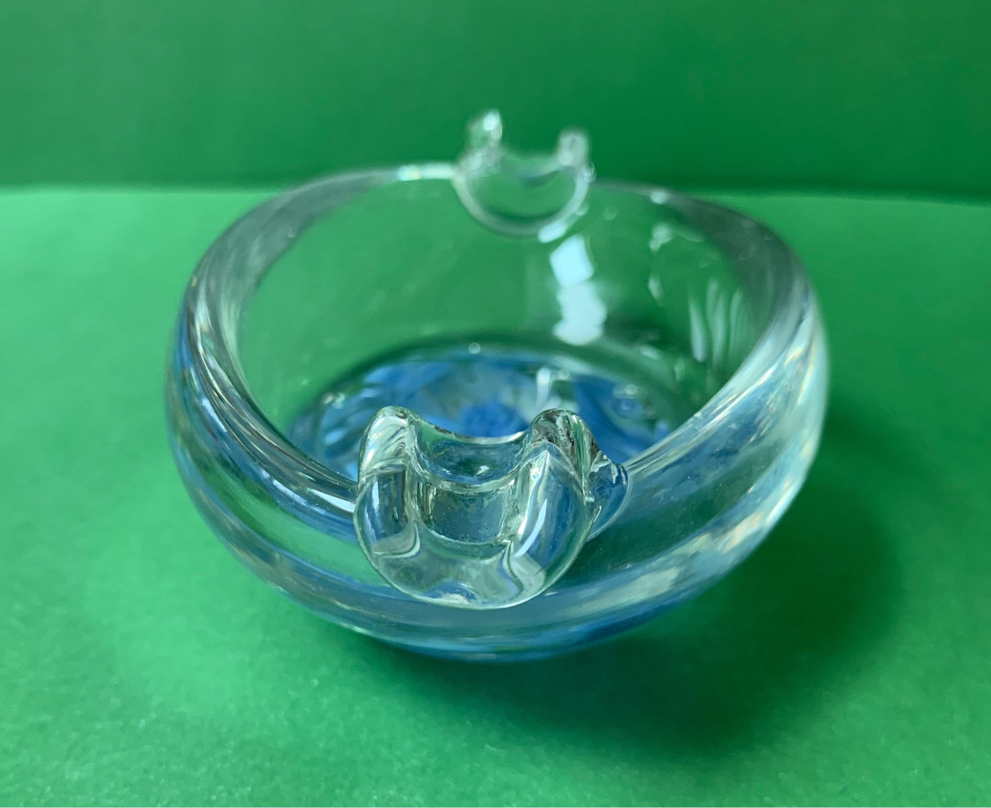 1960s Joe St. Clair Art Glass Ashtray Light Blue Flowers Floral Etsy
