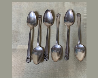 Lote de 6 cucharillas de plata de Rogers Bros. Eternally Yours de 1847