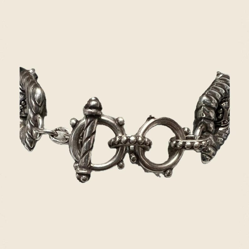 Brighton Silver Tone Rope Link Adjustable Toggle Bracelet 8” w Tin image 6