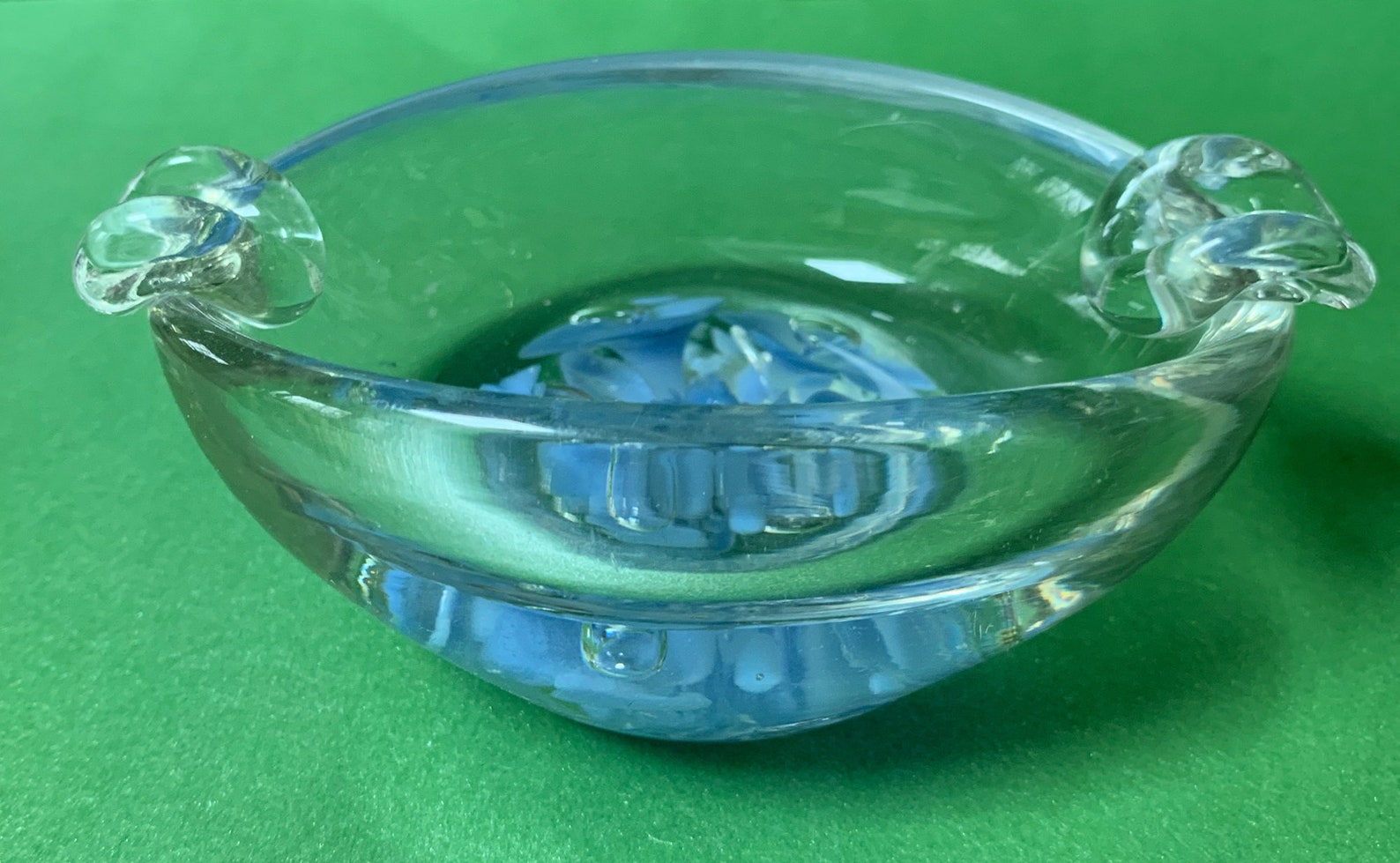 1960s Joe St. Clair Art Glass Ashtray Light Blue Flowers Floral Etsy