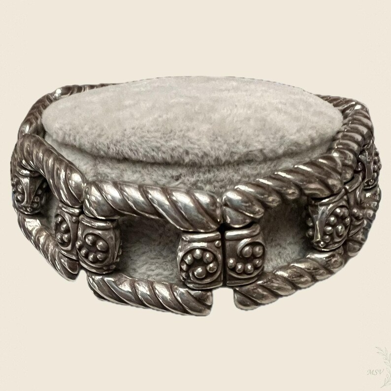 Brighton Silver Tone Rope Link Adjustable Toggle Bracelet 8” w Tin image 4