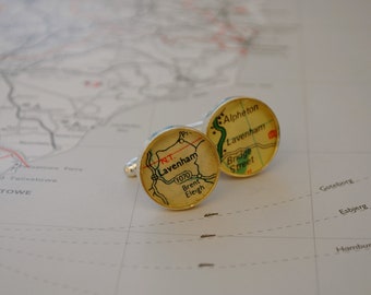 Lavenham Vintage Map Cufflinks