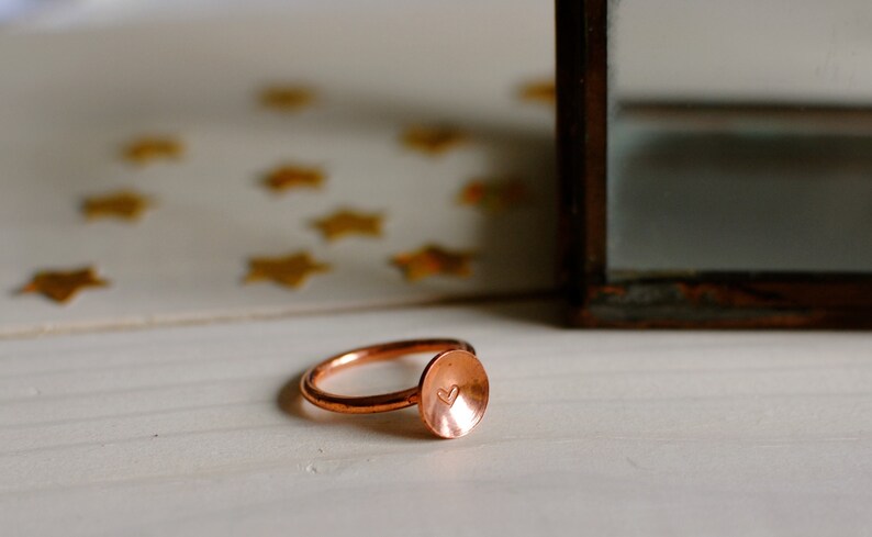 Handmade Copper Heart Ring