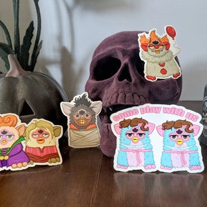 Furbtober Pack 3"Matte Vinyl Furby Halloween Stickers