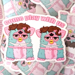 De Furbing Twins 3 "Matte Vinyl Furby Halloween Sticker