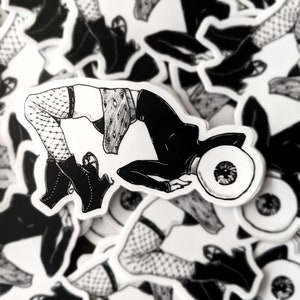 3" Eye Pinup Girl Stickers