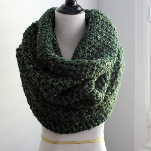 Chunky winter  cowl, Over-sized knit cowl, winter scarf, infinity scarf cowl, knit neck-warmer, cowl hood, chunky knit cowl, WOODLAND COWL