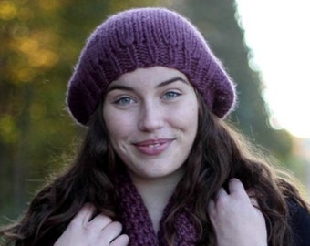 Slouchy Knit Beret hat, Winter Slouchy Hat, knit Beanie, Knit Hat, Knit tam hat, Slouchy beret, Knit Beret, Slouchy Beret Winter Hat
