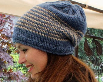 Knit hat pattern, PDF Instant Download Knitting Pattern, knit winter hat pattern, knit in many colors, easy to follow pattern, pattern 0048