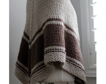 Shawl Knitting Pattern, The Clay Ridge Shawl Pattern, Triangle shawl, Winter White Knits, chunky knit shawl pattern, knitting pattern, DIY