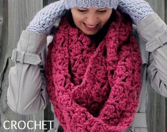 Crochet pattern- infinity scarf and regular scarf, PDF Instant Download Crochet Pattern, crochet scarf, DIY tutorial, pattern 0037