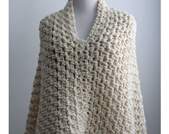 Poncho, Häkelponcho-Muster, Modernes Häkel-Cape-Muster, grober Häkelponcho, ENGLISH SPRACHE