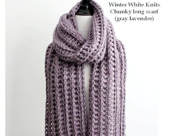 Long winter scarf, Chunky warm scarf, Long knit scarf, 90 inches long scarf, Chunky scarf, Winter scarf, Chunky knit scarf, Soft long scarf