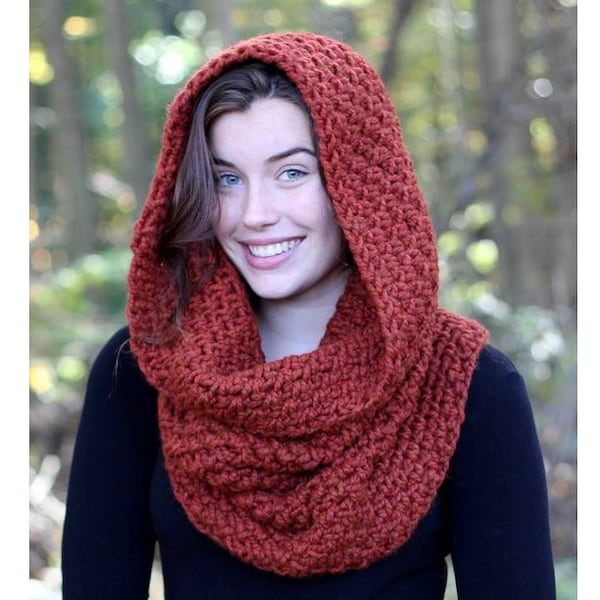 Over-sized knit cowl hood, winter scarf, infinity scarf cowl, chunky knit neckwarmer, cowl hood, chunky knit cowl, knit snood, WOODLAND COWL