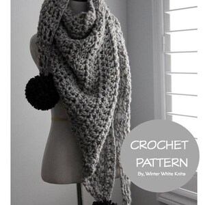 Crochet pattern- crochet triangle scarf pattern, PDF Instant Download Crochet Pattern, DIY crochet pattern, NOT a finished product,