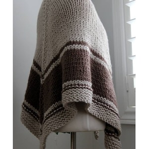 Shawl Knitting Pattern, Winter shawl knit pattern, The Clay Ridge Shawl Pattern, Triangle shawl, chunky knit shawl pattern, ENGLISH ONLY