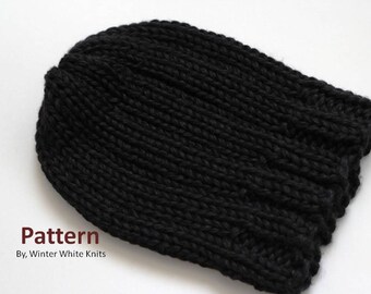 Pattern- knit hat, PDF Instant Download Knitting Pattern, hand knit hat pattern, NOT  a finished product, a tutorial, knitted hat pattern