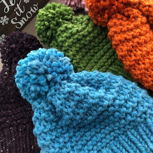 Cozy knitted hat, Hand-knitted hat, Knit hat, Pom pom hat, Winter hat, Chunky knit hat, Unisex knit hat, Winter knit hat, Autumn knit Hat