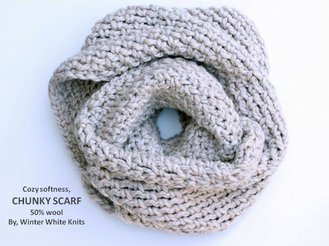 Chunky Knit Scarf Knit Infinity Scarf Winter Knit Cowl 32 - Etsy