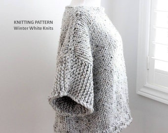Beginner sweater pattern, Chunky Knit Sweater pattern, Hand-knit sweater, Easy sweater pattern, Knit sweater pattern, ENGLISH LANGUAGE