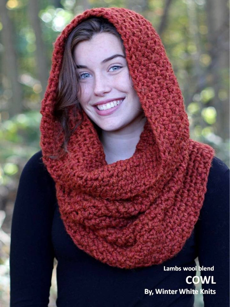 Oversized knit cowl hood winter scarf infinity scarf cowl Etsy