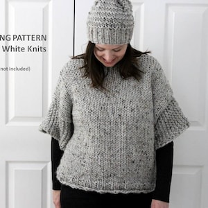 Beginner knit sweater pattern, Hand-knit sweater pattern, Boxy knit sweater, Chunky sweater pattern, EASY Knit Sweater, ENGLISH